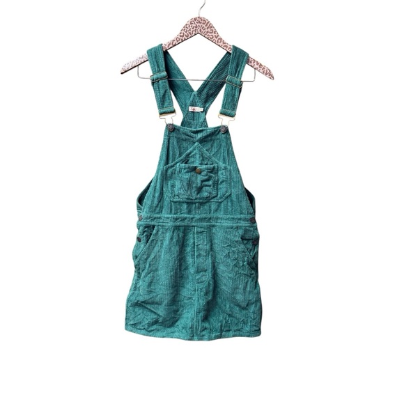 Faherty York Corduroy Ribbed Overall Dress Sleeveless Mini Spruce Green XS - Picture 4 of 14